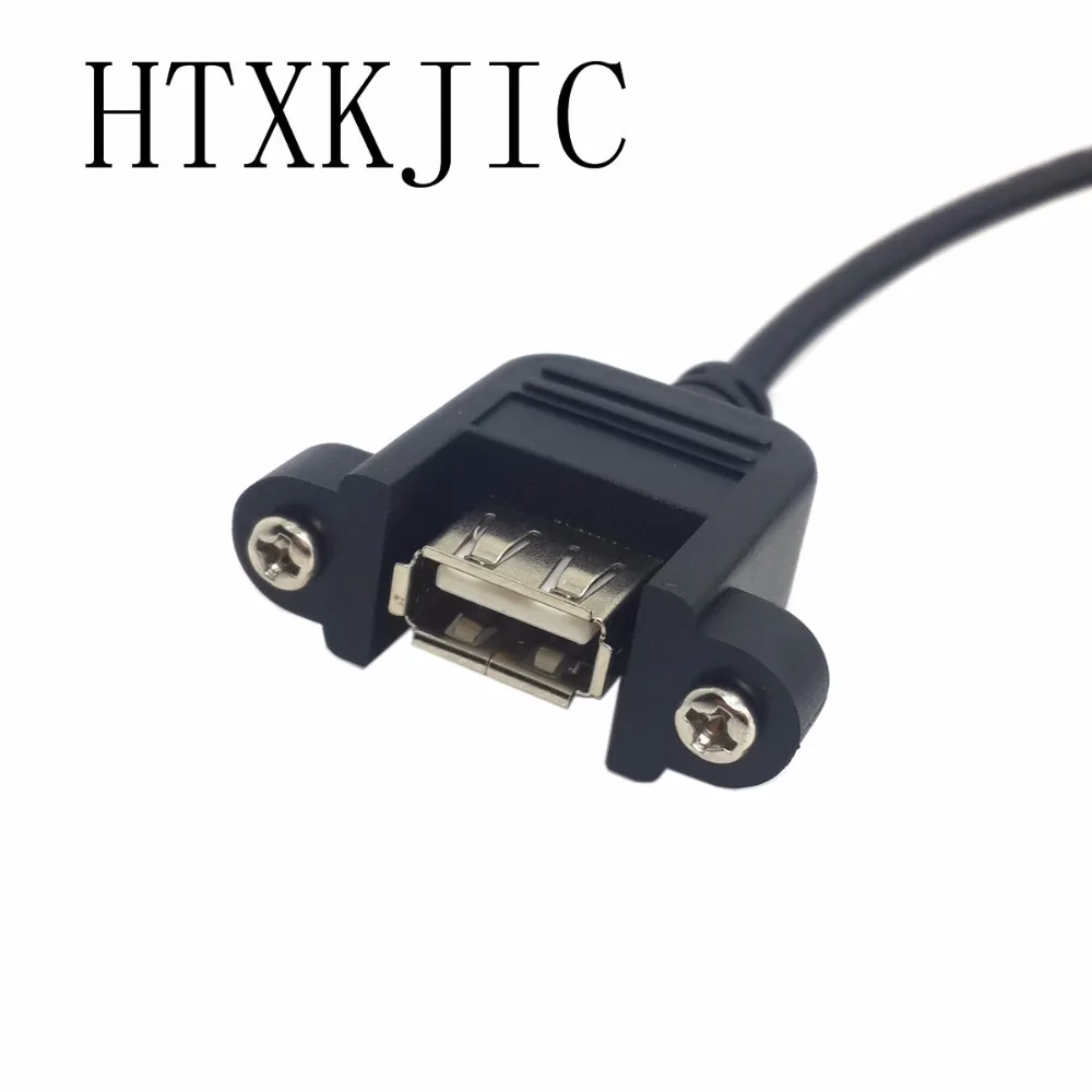 كابل تمديد USB 2.0 ذكر إلى أنثى ، مع لوحة تثبيت لولبية ، مغلف محمي ، 30 سنتيمتر 50 سنتيمتر 1 م 2 م 3 م 5 م