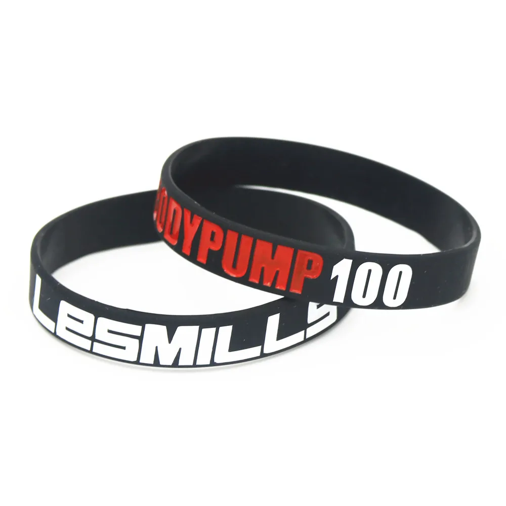 1PC Hot Sale Fashion Les Mills BODY PUMP 100 Silicone Wristband Sports Barbell Silicone Bracelets & Bangles Jewelry Gift SH201