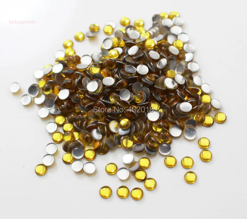 2880PCS 4mm round shape yellow color hotfix epoxy flatback pearl rhinestone perfect look