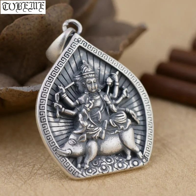 100% 999 Silver Tibetan Marici Buddha Statue Pendant Buddhist Marici Pendant Tibetan Buddha Pendant Good Luck Amulet