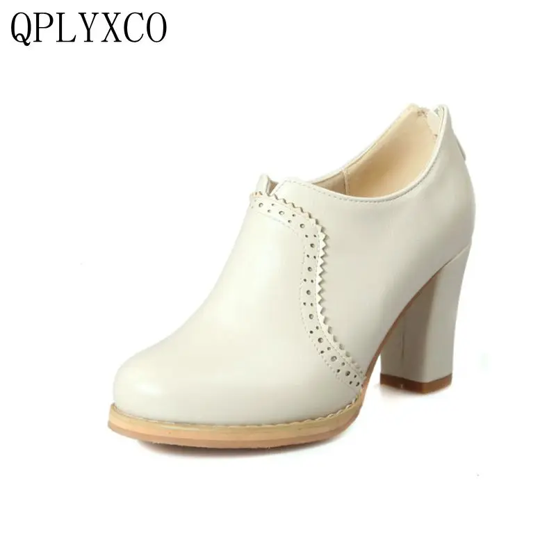 QPLYXCO-Escarpins à talons hauts pour femmes, chaussures à bout rond, rétro, grande taille 32-48, mode pour dames, fête, danse, mariage, 07-1, vente, nouveau, 2017