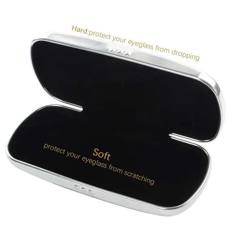 Estuche para gafas, carcasa dura de aluminio, caja de gafas a rayas