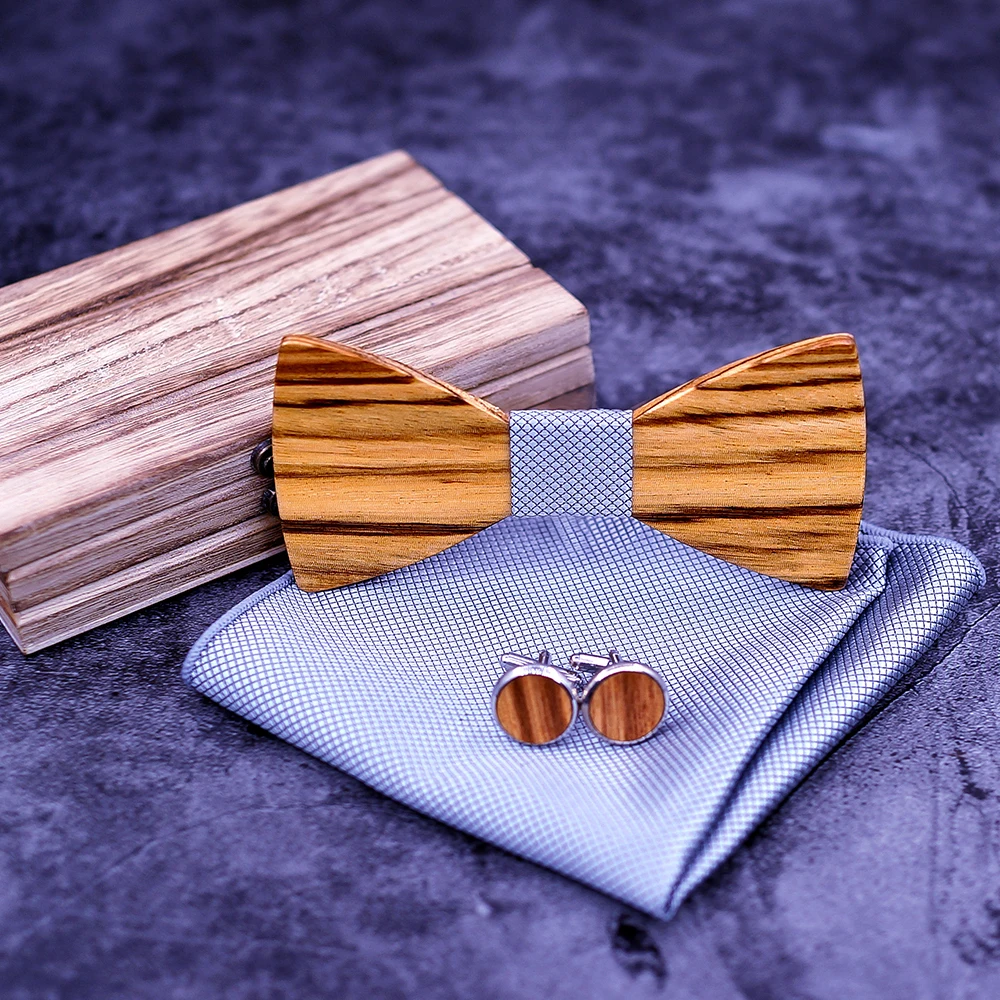 Bằng gỗ bow tie cravatta mens tie tie gravatá borboleta regalo hombre khăn tay papillon hoa đàn ông quan hệ ropa moda mujer