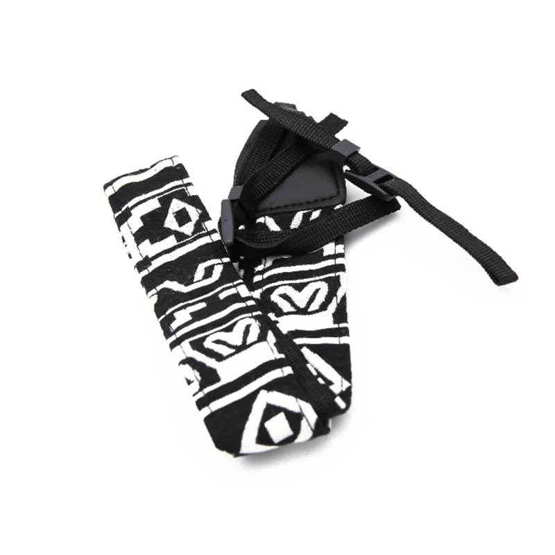 Retro สไตล์ผ้าฝ้าย Yard สีสันสดใสรูปแบบกล้องไหล่คอสายเข็มขัดสำหรับ Canon สำหรับ Nikon สำหรับ Sony