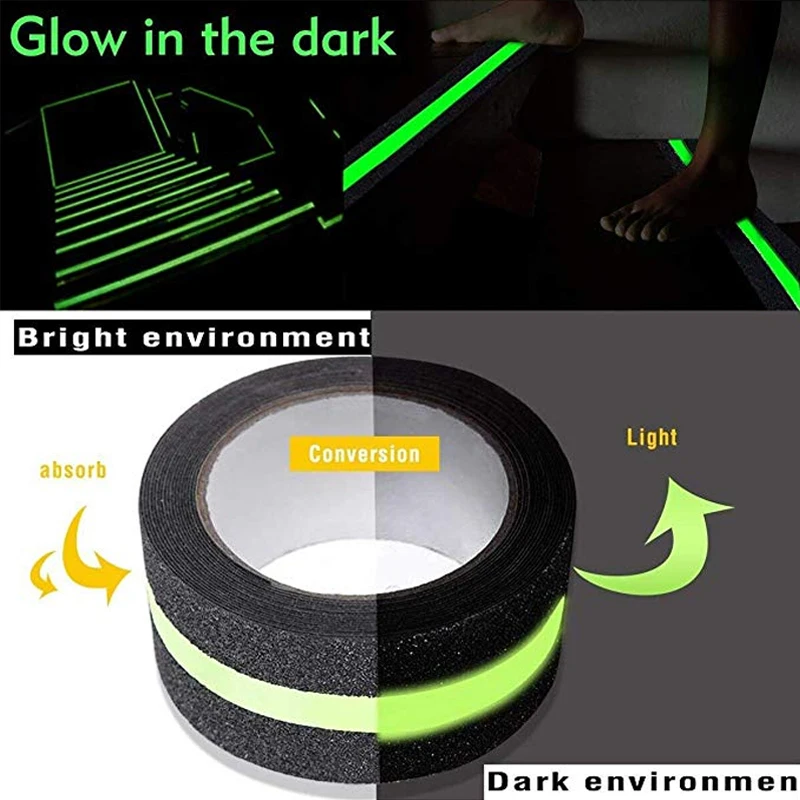 Adhesive Luminous Tape Glow In The Dark Semi-Anti-Slip Frosted Sticker For Safety