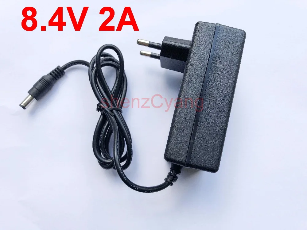 1PCS High qualityBattery Charger 8.4V 2A Intelligent Lithium Li-on Power Adapter 2000mA EU Plug 8.4V2A For lithium battery