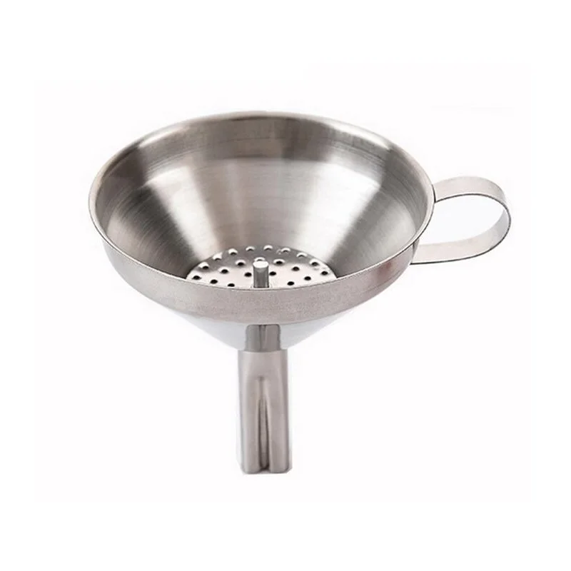 

100pcs Functional Stainless Steel Kitchen Oil Honey Funnel with Detachable Strainer/Filter for Perfume Liquid Water Tools ZA5402