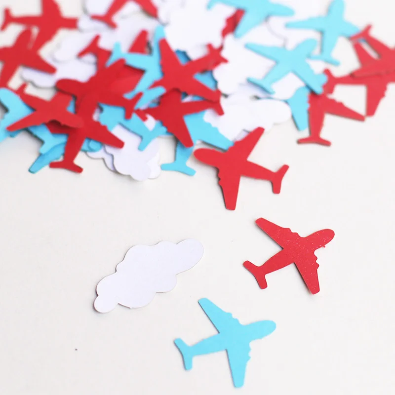 c41Airplane confetti - 100pcs Airplane Baby shower Confetti - Airplane birthday decor- Baby Shower table Decor-your color choice