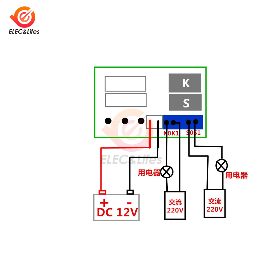 Dual LED Display DC Digital Temperature Controller Thermostat Regulator upper / lower limit dual relay output control switch 12V