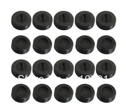 20pcs 10mm OD Black Electric Tool Plastic Carbon Brush Holder Back Cap Cover Male Screw Thread & Slotted Used in Most Motors