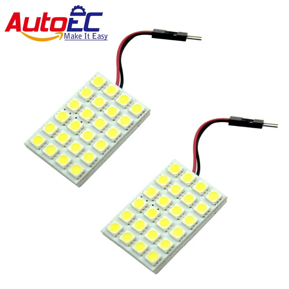 

AutoEC 50x Festoon dome Ba9s T10 24 SMD 5050 LED Car interior reading Panel light bulb wholesale #LL12