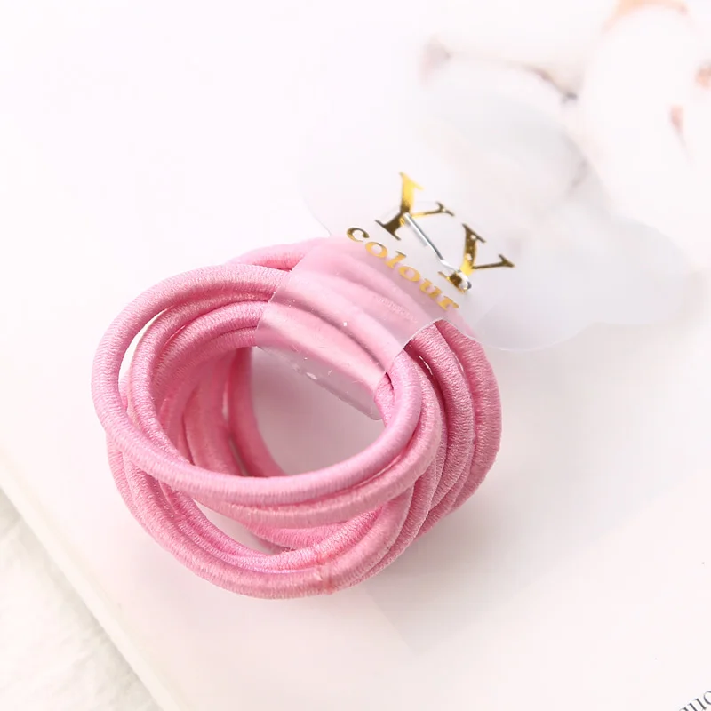 Fashion 10pcs/lot Children Headwear Candy Colored 3CM Elastic Ponytail Holders Accessories For Girls Kids Rubber Bands Tie Gum