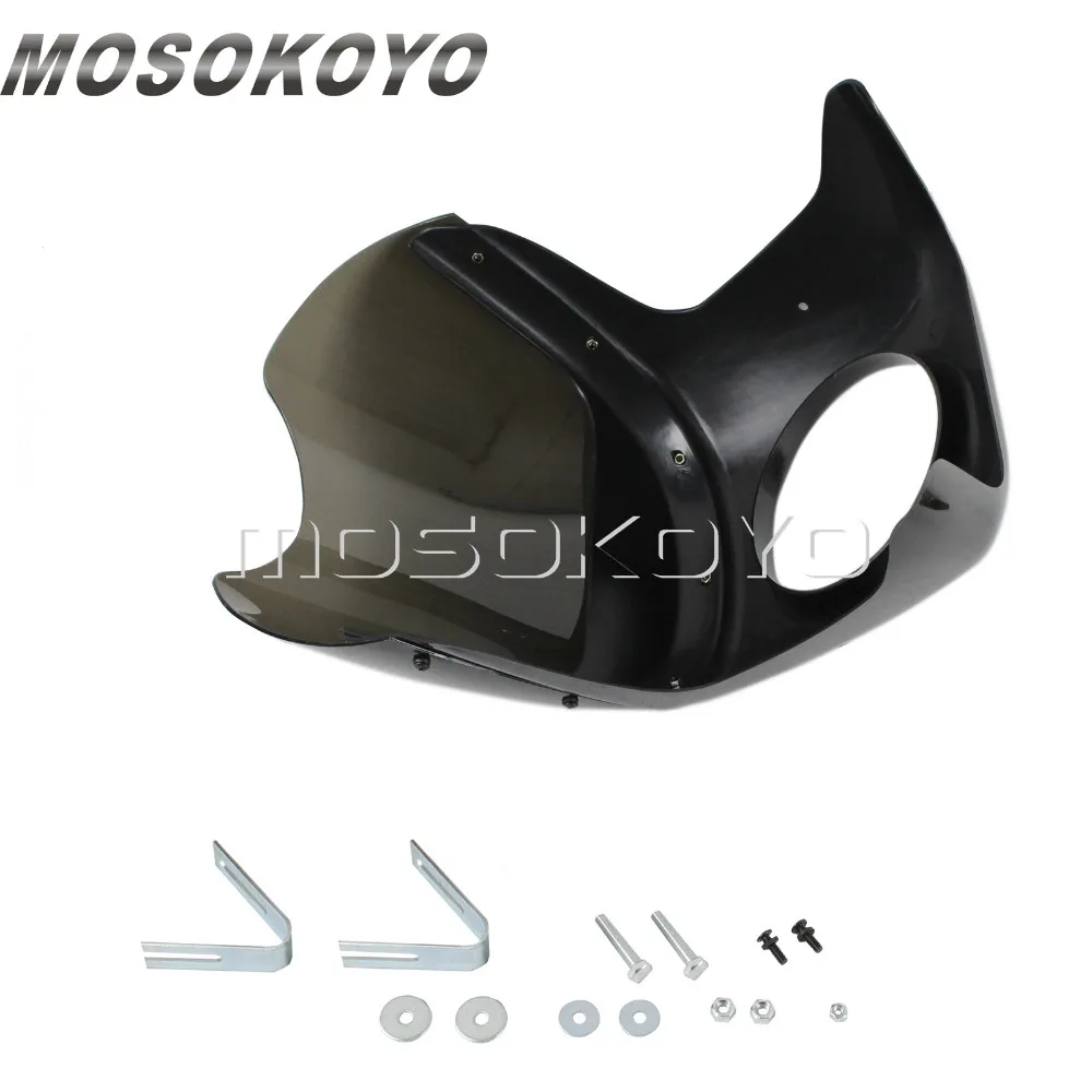 Motorcycle 7inch & 7\'\' Front Headlight Fairing WindScreen Windshield Universal For Cafe Racer Motorcycle Retro Head Light Screen