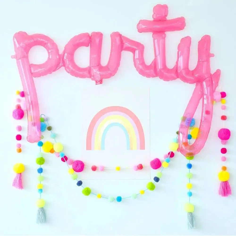 1pc party Script Balloon Conjoined summer flamingo party letter Balloon Baby shower Birthday Wedding partty décor