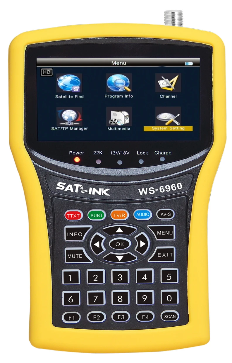 new arrival free shipping  HD mpeg4 DVB-S2 meter satellite finder Satellite Finder Meter satlink ws 6960