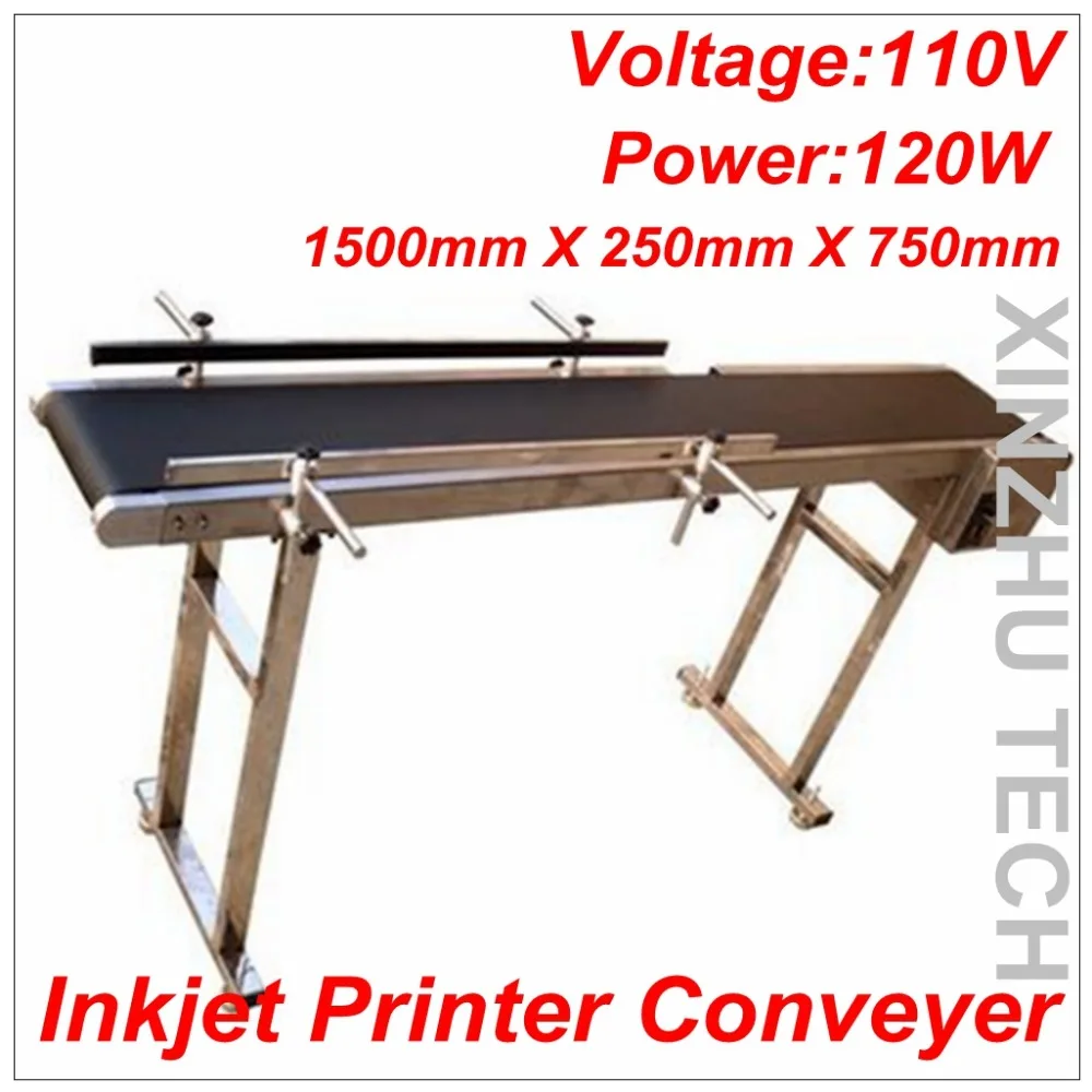 

Brand New Inkjet Printer Conveyer 1500mm*250mm*750mm 120W Conveying Table Band Carrier Belt Conveyor For Bottles/Box/Bag/Sticker