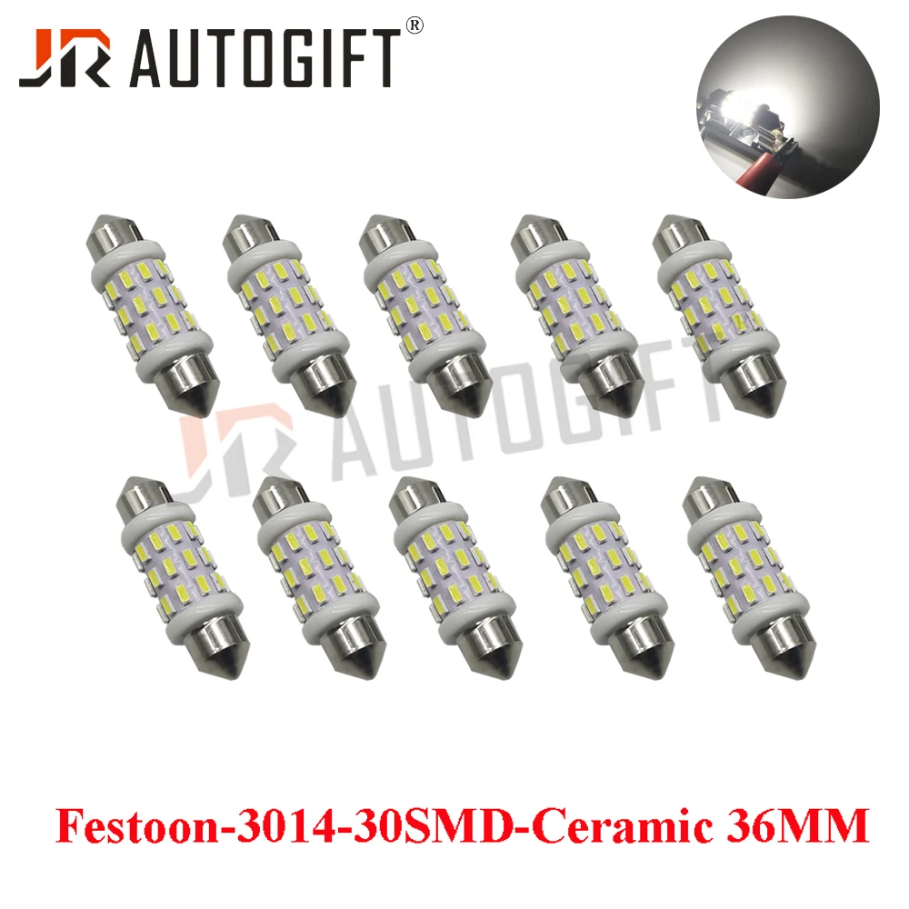 New arrival 100PCS car festoon C5W Bulb Festoon 3014 30SMD Ceramic 36MM 12V White 360 degree illumination Reading Interior lamp