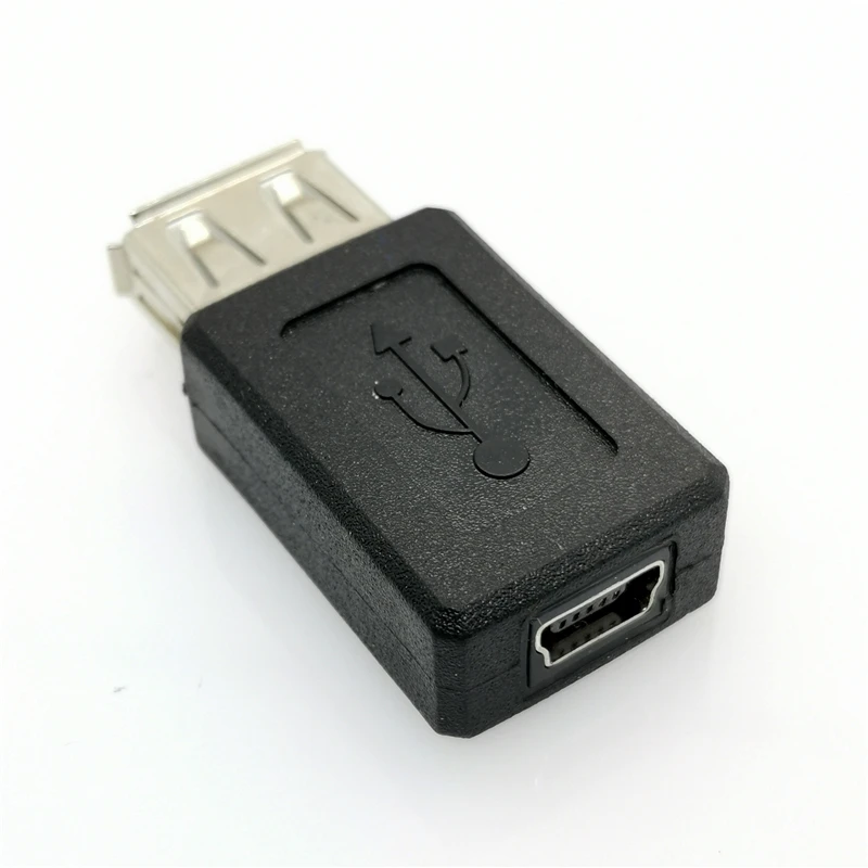 2PCS High Speed USB 2.0 Type A Female to Mini USB 5 Pin B Female Converter Connector Charger Transfer Data Sync Charging Adapter