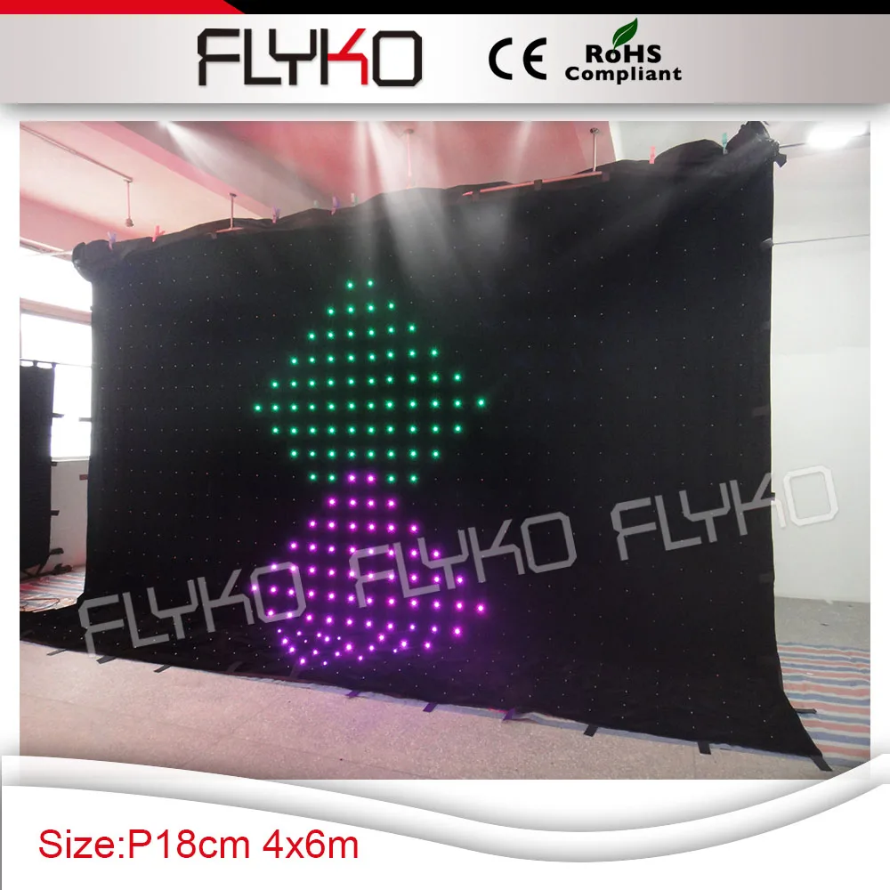 

P18 4*6m night club decoration soft led video curtain video wall