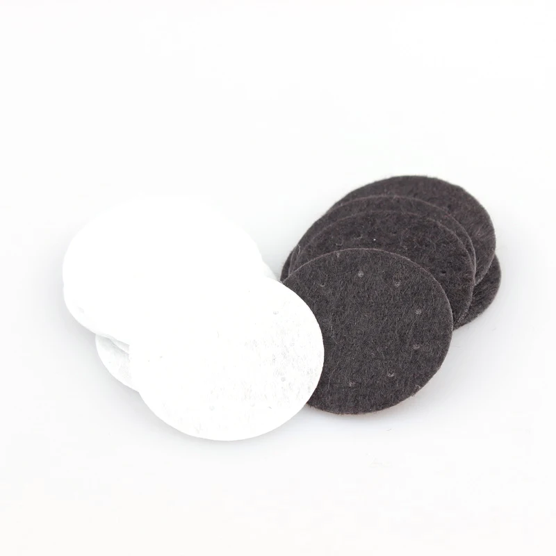 100PCS White And Black Round Felt fabric pads 25/30/40mm accessory patches circle felt pads, fabric flower accessories