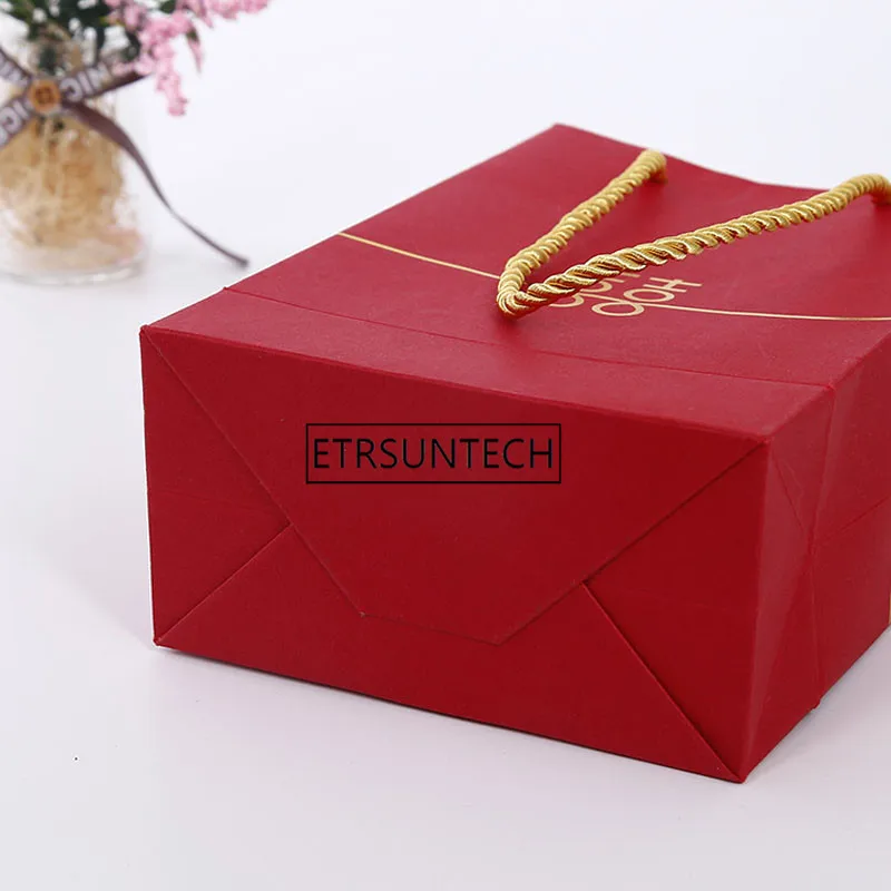 Chinese style Red Double Happiness Paper Gift Bags for Wedding Packaging Bag with Handle Party Favors