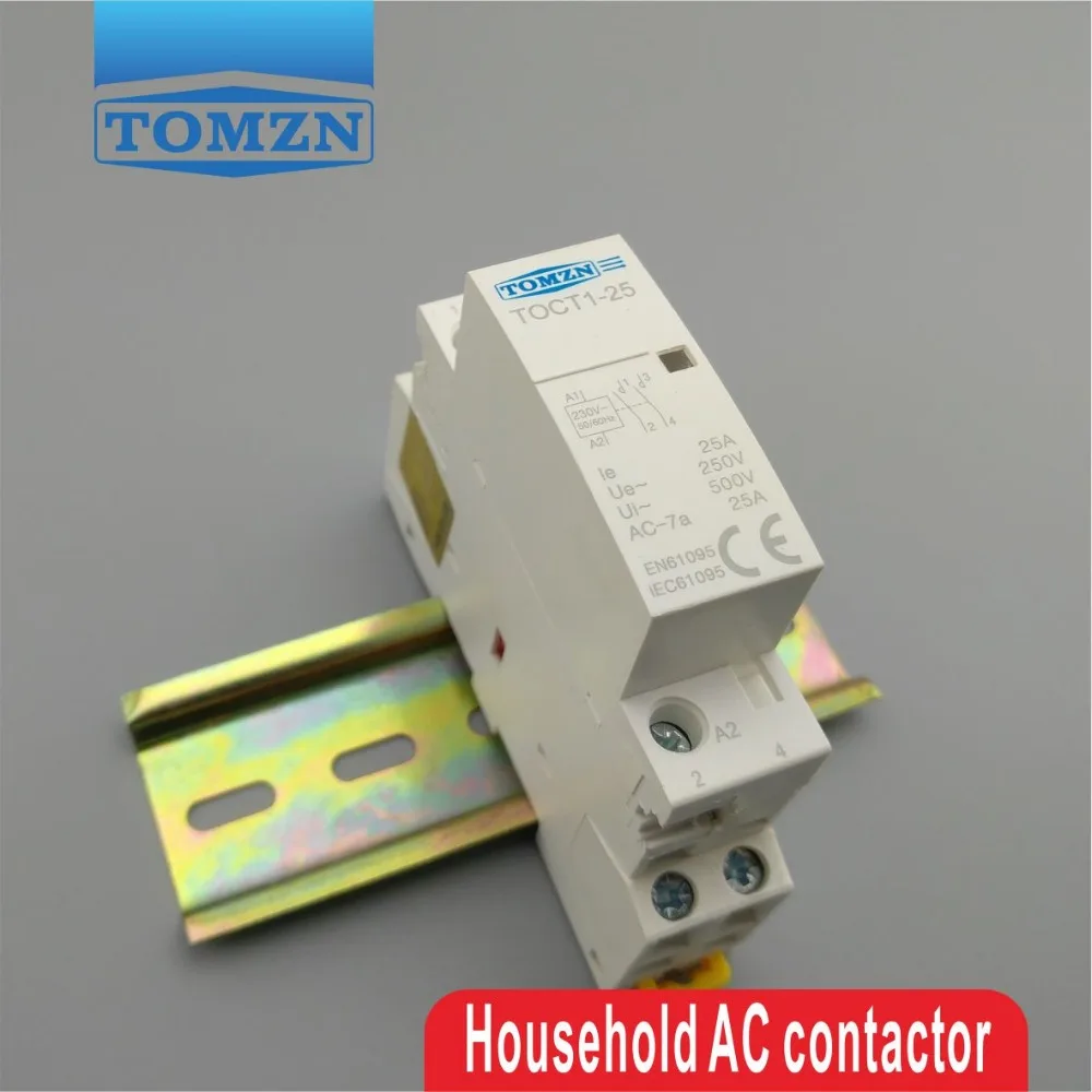 CT1 2P 25A 220V/230V 50/60HZ Din rail Household ac Modular contactor 2NO
