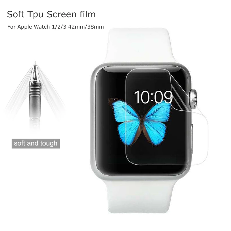 Esobest 3D screen protector film for Apple Watch 1, 2, 3, 38mm, 42mm, soft TPU screen protector (not glass), 2PCs