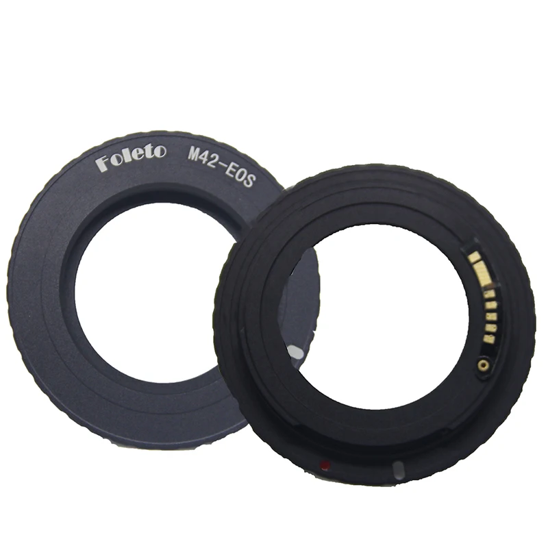 Foleto AF Camera M42 E  Black  AF Confirm Mount Adapter For M42 Lens to For Canon EOS EF Camera EOS 5D / EOS 5D Mark II / EOS 7D