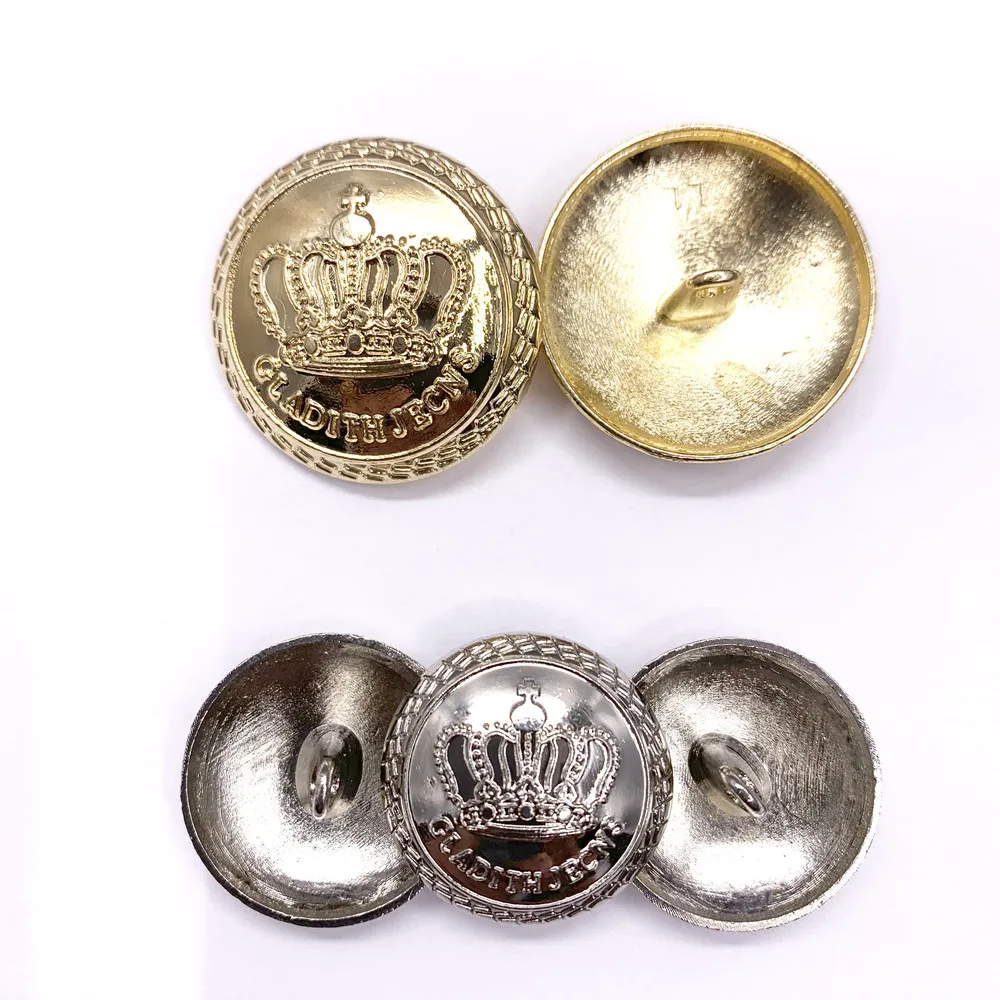 Crown metal button gold or silver colorz sweater coat decoration buttons accessories DIY 10Pcs/Lot JS-0001