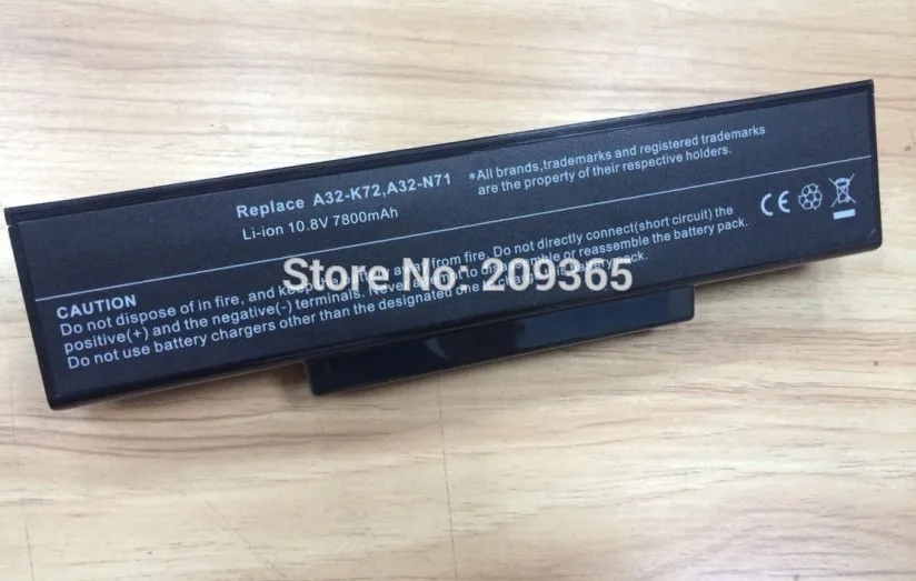 6600mAh batteries A32 K72 A32 N71  for Asus N71J, N71JA, N71JQ, N71JV, N71V, N71VN, N71YI, N73, N73JF, N73JG, N73JN