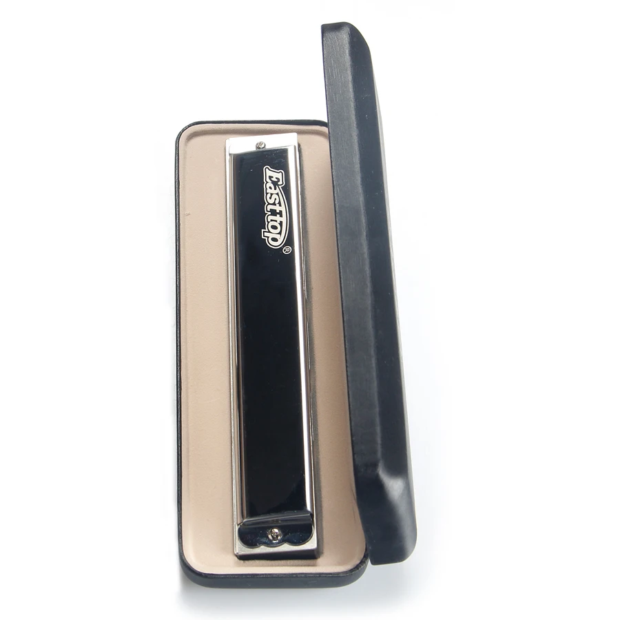 East top T2403 24 Holes Tremolo Harmonica A B C D E F G A# C# D# F# G# Full Tone Quality Silver Polyphony Harmonica Musical Gift