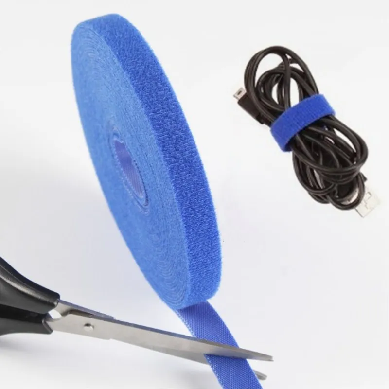 Reusable Fastening Tape,5 Meters/Roll Cable Ties,Double Side Hook Loop Nylon Wire Organizer Cable Cord Management  Cable Straps