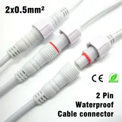 10 paren/partij 2 Cores Waterdichte Connector Kabel Met Stekker En Vrouwelijke Plug Adapter 2pin 40 cm Lengte voor LED Light Strips