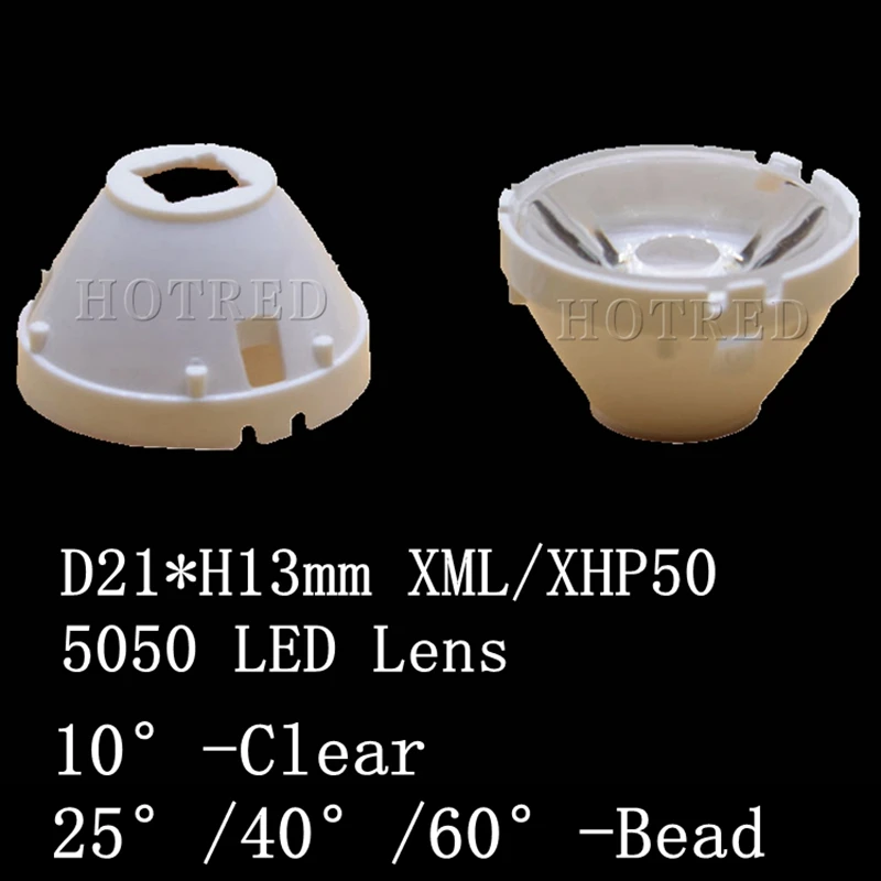 

10-100pcs LED Lens 5050 XML XML2 XHP50 Diode LED Chip Optical Lens 21mm 32mm white holder10/25/45/60 degree Reflector Collimator