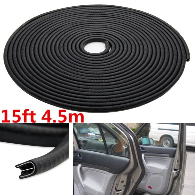 

4.5M Black U-Shape Car Door Window Trim Edge Mouldings Rubber Weatherstrip Seal Strip high quality suitable for most cars