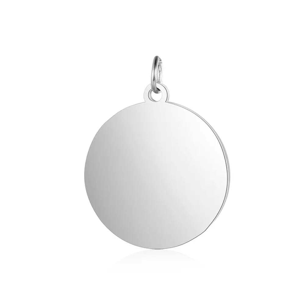 10pcs/lot 316 Stainless Steel Mirror Polished 6-20mm Disc Round Tag Pendant for Bracelet Necklace DIY Jewelry Charm