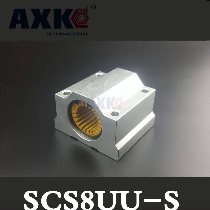 Linear Rail Axk Sc8uu Scs8uu Block Scs8uu-s For 8mm Shaft Guide Rail Linear Bearing With Lm8uu-s Engineering Plastic Low Noise