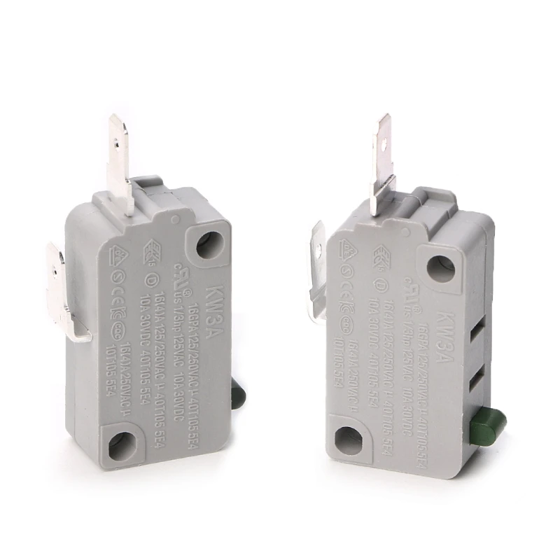 2Pcs KW3A Microwave Oven Door Micro Switch Replacement for Washing Machine Microwave Accessories 250V (Normally Open)