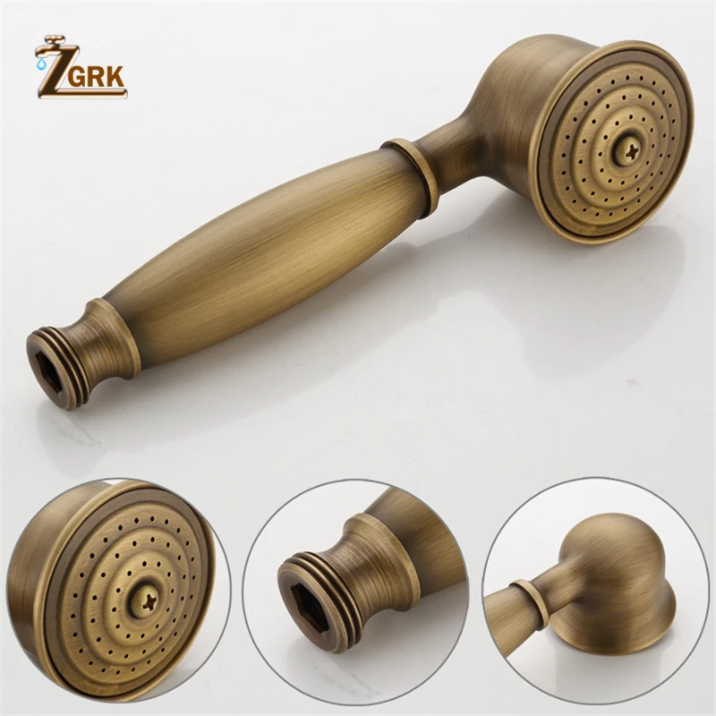 ZGRK Brass Classtic Bathtub Mixer Faucet Set with Handheld Shower Deck Mounted 5 Holes Hot and Cold Taps