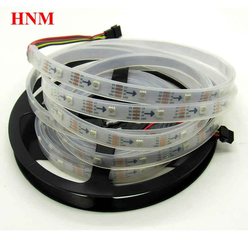 5M 30LEDs/m WS2813 LED Strip Light Flexible Digital RGB Tape 30Pixels/m White PCB Waterproof silicon tube IP67 full color lamp