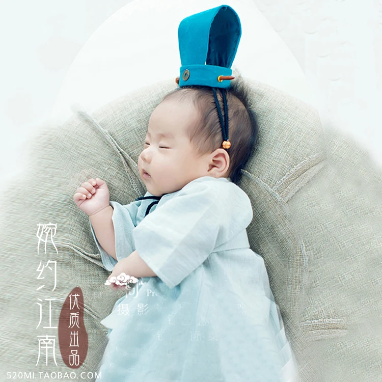 

YuZiChengShuo Chinese Traditional Baby Boy Birthday Costume Photography or Stage Performance Wear for boy 90cmH