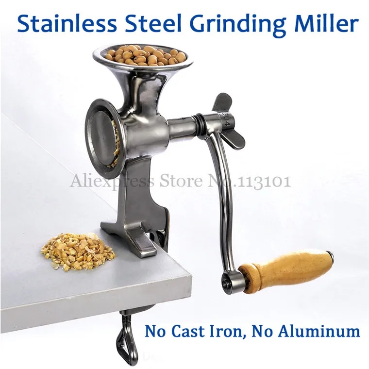 สแตนเลสสตีล Miller คู่มือข้าวโพดเครื่องบดกาแฟ Bean Flour Mill Hand Crank