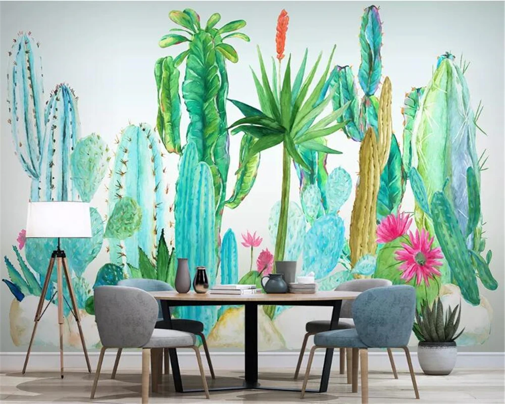 

Beibehang Custom 3d wallpaper mural personality tropical plant cactus flower tv background wall wall papers home decor behang