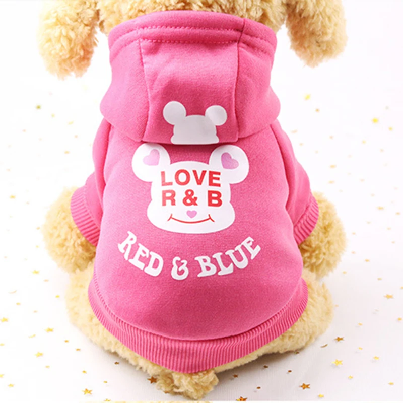 Cartoon Dog Hoodie Sweater Winter Warm Pet Dog Clothes for Small Dogs Cotton Kitten Coat Jacket Pug Costumes Clothing Pet Outfit