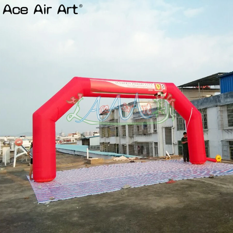 Hot Sale 8m W Red Inflatable Start Finish Line Arch Advertising Entrance Archway Gate for Car Club by Ace Air Art