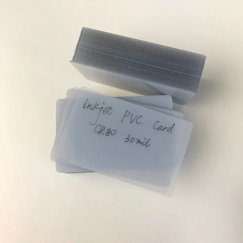 100pcs Inkjet Transparent Plastic Blank PVC Card Name Card Business Card with Glossy and Waterproof Surface
