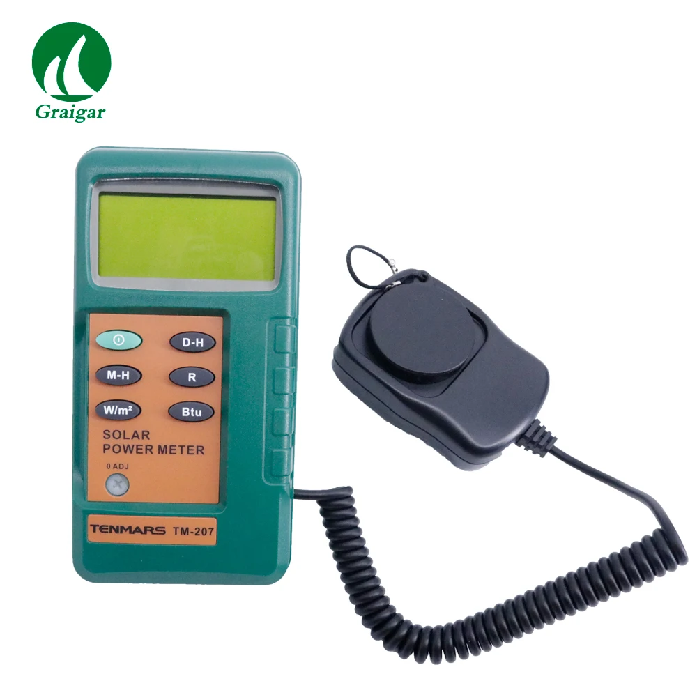 

TM-207 Portable Digital Solar Power Meter Solar Radiation Measurement Range 2000 W/m