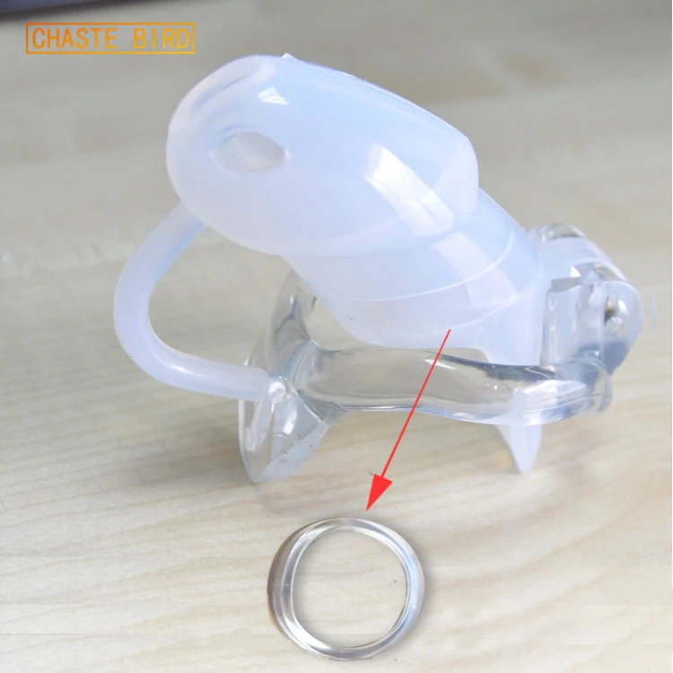 CHASTE BIRD Cock Cage Penis ring Male Standard barbed Silicone Cage With fixed Resin Ring Chastity Device Adult Sex toys A363-1