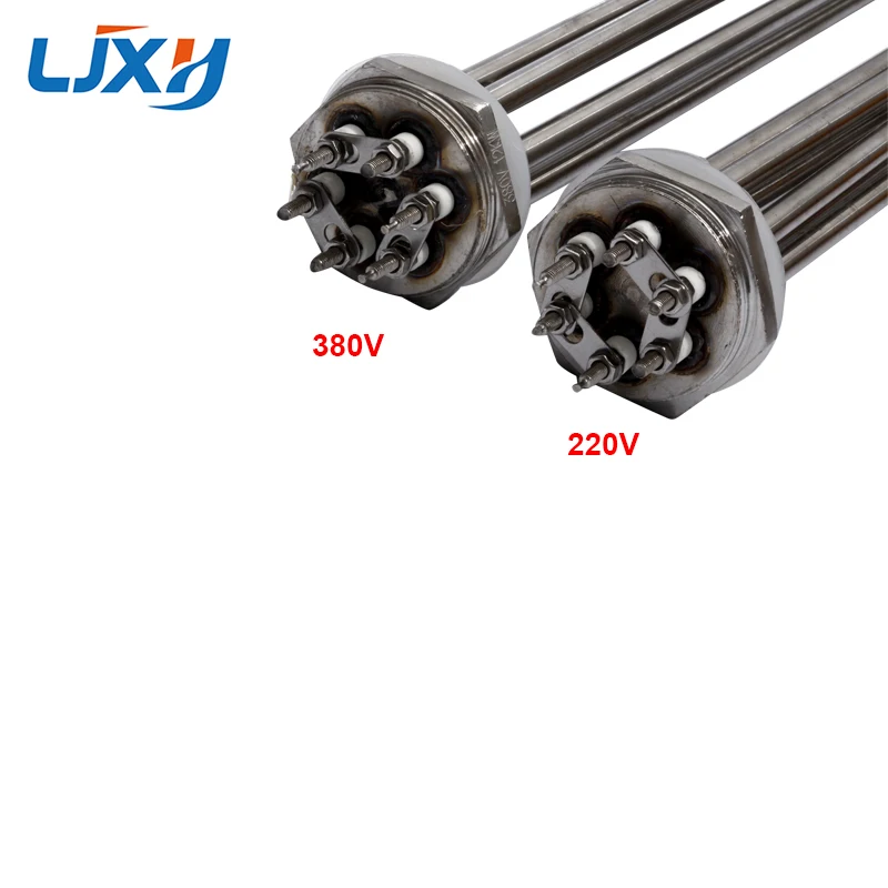 LJXH DN40 Tubular Water Heating Element 220V/380V 3KW/4.5KW/6KW/9KW/12KW All 304SS with Interal Nut Spare Parts for Boiler Tank