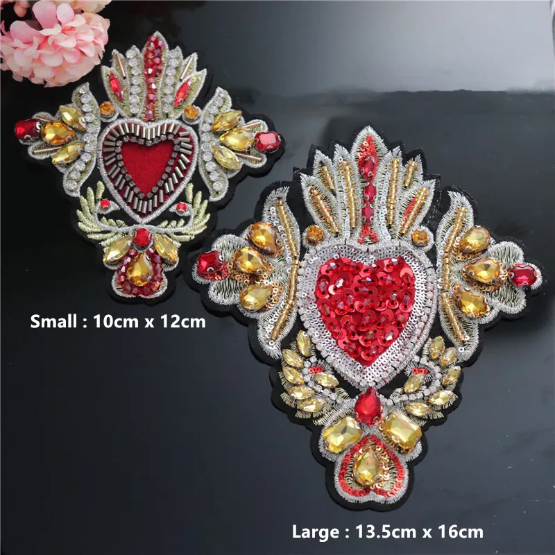 Maxsin Fun 1pc Bead Piece ricamato a forma di cuore Patch paillettes Patch cucire su t-shirt fai da te decorazione di moda distintivo Applique